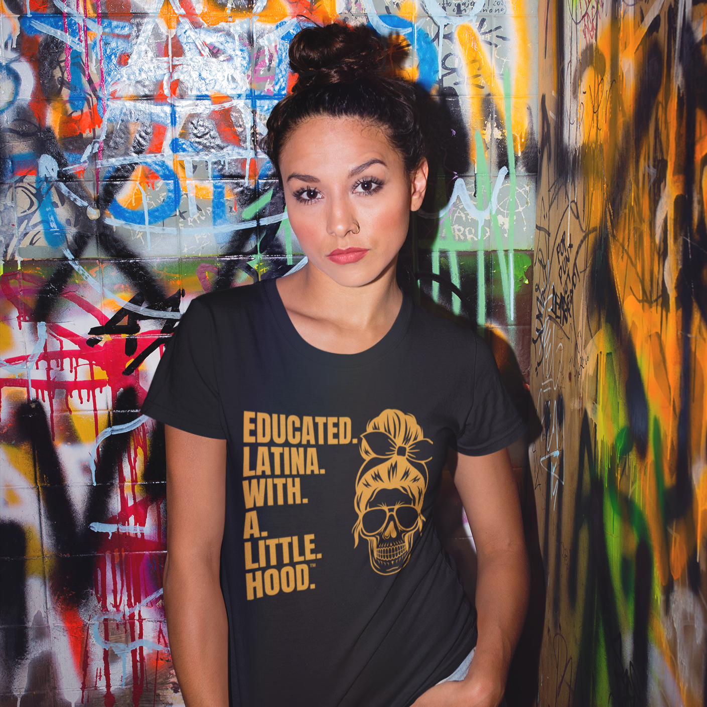 Educated Latina Shirt, Messy Bun Shirt, Latina T-Shirt, Hispanic Clothing, Educated Latina with a Little Hood Shirt, Latina Grad Shirt, Chola Latina Shirt, Latina Empowerment Shirt, Shirts for Latina Grad, Gifts for Latina Grad, Chola Shirt.